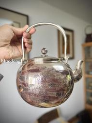 茶道具 日本老銀壺 十一代 中川凈益 煎茶器一套 鐵壺 錫罐5157