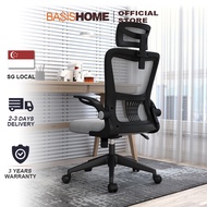 BASISHOME Ergonomic Office Chair Mesh with Lumbar Support &amp; 3D Adjustable Armrests