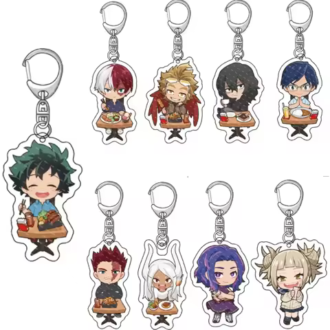 Cute Q Version Academia Acrylic Figures Keychain Boku No Hero Academia Bag Cosplay Props Midoriya Iz