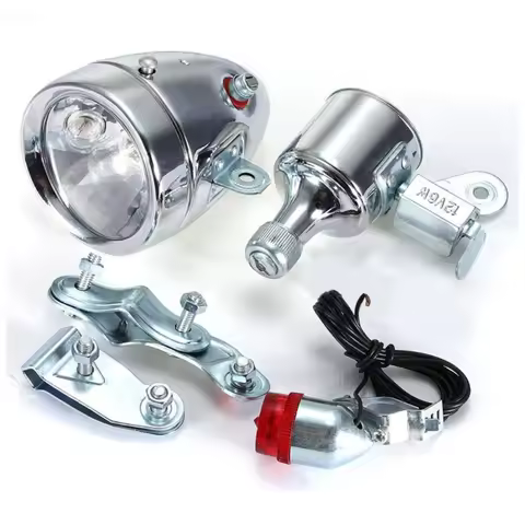 Bicycle 12V 6W Generator Headlight Tail Light For Head Lamp Friction Dynamo Ligh