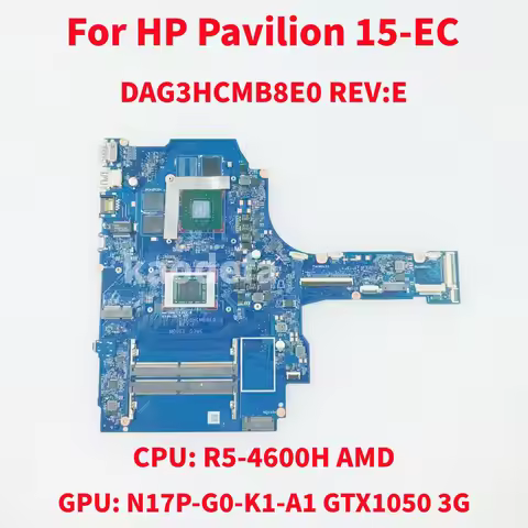 DAG3HCMB8E0 Mainboard For HP Pavilion 15-EC Laptop Motherboard CPU:R5-4600H GPU:N17P-G0-K1-A1 GTX105