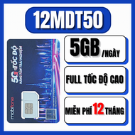 Sim 4G Mobifone miễn phí 1 năm 12FD50 12MDT50 Sim Mobifone 5G Tặng 5GB 1 Ngày - Trọn Gói 1 Năm Không