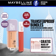 MAYBELLINE OFFICIAL Paket Transferproof Bundle Superstay Lumi Matte 120 + Matte Ink 210 Versatile