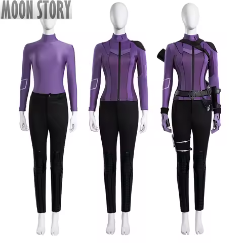 Carnival Halloween Superhero Female Hawkeye Kate Bishop Cosplay Costume Battle Suit Coat Adult Women