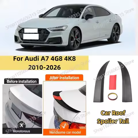 For Audi A7 4G8 4K8 2010-2026 3-Section ABS Rear Trunk Spoiler 115-125cm Adjustable Sports Decor Top