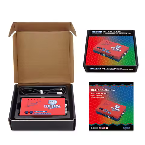 AA91 For RetroScaler2x AV to HD Converter Line-Doubler for Retro Game Consoles PS2 N64 NES Dreamcast
