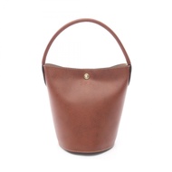 【二手】Longchamp EPURE S 水桶包 10161HYZ035ブラウン皮革女士手提包（全新）