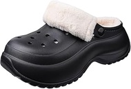 Womens Clog Fuzzy Lined, Warm Winter Clogs,Winter Fleece Breathable Walking Garden Shoes (Runs Small