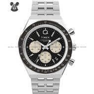 TIMEX TW2V42600 Men's Analog Watch Q Timex Chronograph 40mm SS Bracelet Black *Original