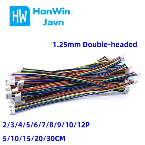 10PCS JST 1.25mm Pitch Wire Cable Connector 2/3/4/5/6/7/8/9/10/12 Pin 1.25MM Double-headed Line 5/10
