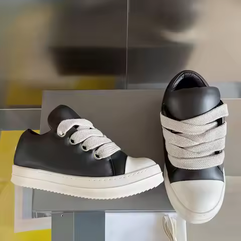 Oversized Unisex Sneakers Unisex Oversized Laces Padded Low-top Sneakers