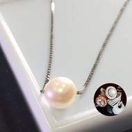 SALE  สร้อยมุกแท้เม็ดเดี่ยว บนตัวเรือนเงินแท้ S925 ไข่มุกกลิ้งได้ (Single Pearl Necklace) พร้อมส่งสินค้าตรงภาพและคลิป มีใบรับรอง