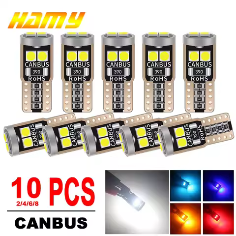 2/4/6/8/10/20 PCS T10 W5W LED Bulb Canbus Car Interior Dome Door Glove Box Trunk License Plate Light