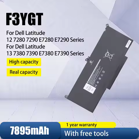 New F3YGT Battery For Dell Latitude 7480 12 13 7000 7280 7290 E7280 E7290 E7380 E7390 7000 7380 7390