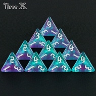 【Deal】 D4 Dice Polyhedral Dice Set 10pcs Double Color Glitter 4 Sided Dice For Dnd Rpg Table Games A