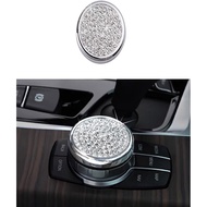 Bling Media iDrive Button Cover,Bling Car Accessories Metal Auto Decal Stickers Car Interior Decorat