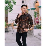 COD // Baju Batik Pria Terbaru 2022 Kemeja Batik Pria Lengan Panjang Baju Atasan Pria Dewasa Masa Ki