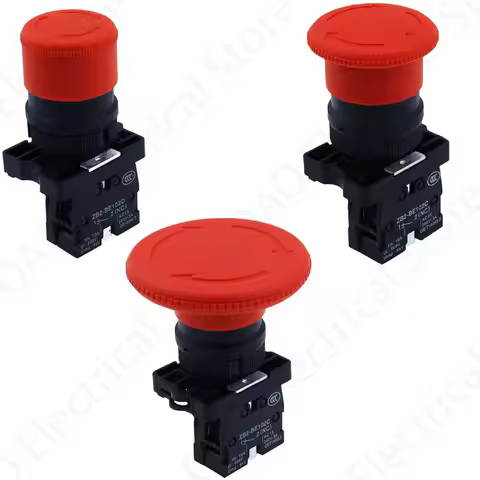 1PCS Red Mushroom Emergency Stop Switch XB2-ES542 XB2-ES442 XB2-ES642 22mm NC N/C Push Button Switch