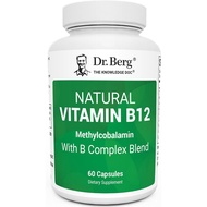 Dr. Berg Natural Vitamin B12 1000 mcg with B Complex Blend 60 Capsules - Methylcobalamin B12 for Ene