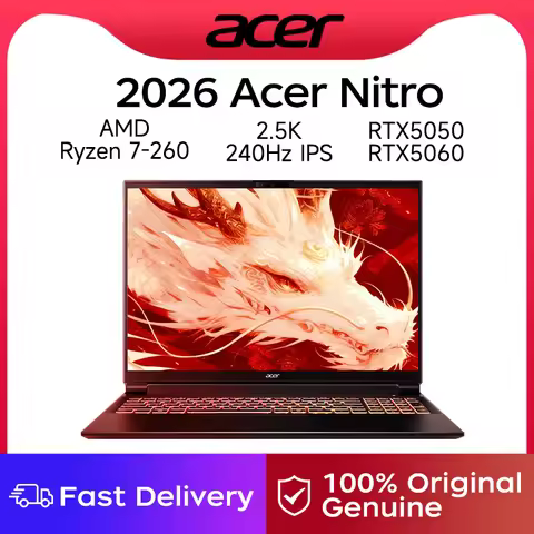 2026 Acer Nitro Dragon 7 16-inch AMD Ryzen 7 -260 RTX 5060 16GB/32GB 1TB/2TB 2.5K 240Hz Gaming Lapto