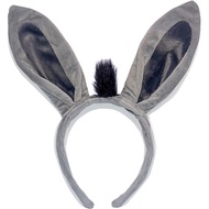 Donkey Ears Headband, Donkey Costume Donkey Headband, Plush Animal Ears Hairband for Adult Halloween