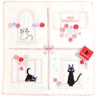 日本精品 宮崎駿 魔女宅急便 Kiki's Delivery Service Cat 黑貓 柔軟手巾 毛巾 Face & Hand Towel Handkerchief - 靠窗 Relaxing o