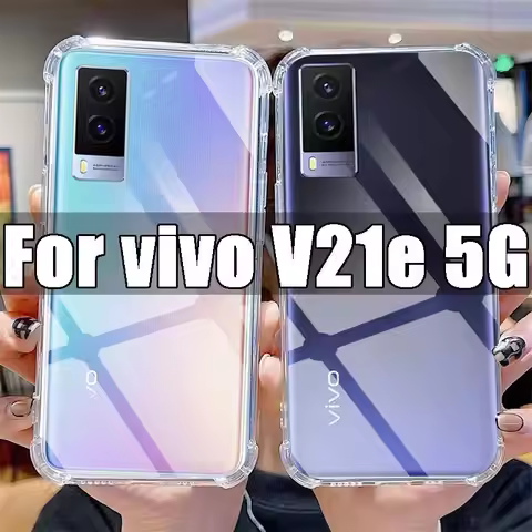 Clear Phone Case for Vivo V21e 5G TPU Transparent Case for Vivo V 21 E V21 21e 6.44" V2055 Shockproo
