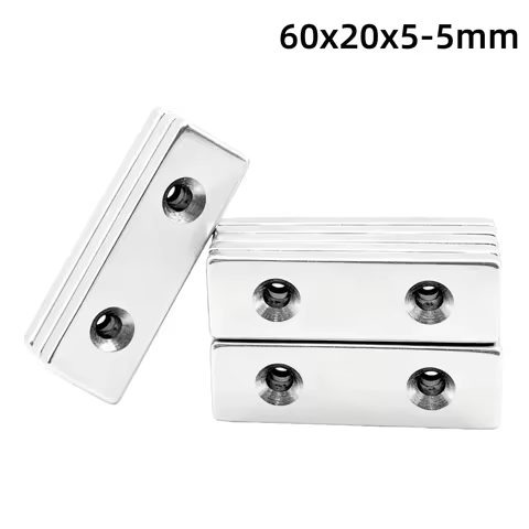 60x20x5-5mm Strip Powerful Magnets Strong Block Magnets For Fridge, DIY, Building, Scientific, Craft
