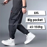 【5XL-8XL】jogger pants men plus size stretchable Comfortable Baggy Pants Men oversize Multiple pocket