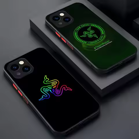 Gaming Peripherals Razer Phone Case Matte Transparent For 15 IPhone 12 11 13 Pro Max X XR XS 8 SE Mi
