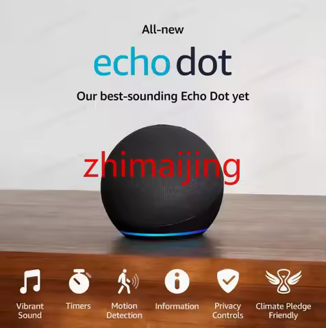 Smart Speaker with Clock Display | Echo Dot 5th & 4th Generation Alexa Voice Assistant Combo