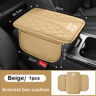 Car Armrest Storage Box Pad Nappa Leather Car Armrest Mat With Pocket Center Console Arm Rest Protec