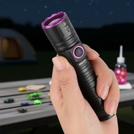 5W 365nm/395nm UV Inspection Lamp, USB Rechargeable Zoomable Flashlight + 18650 Battery Lampu UV 5W 