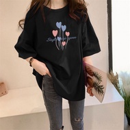 [AMYGO] 2026 M-5XL Loose Tshirt Woman Plus Size Baju T shirt Perempuan Lengan Pendek T-shirt Women W