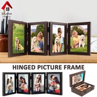 Hinged Picture Frames 4x6 inch Foldable Photo Frame with High Definition Glass 4 Opening Photo Frame