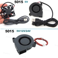 USB DC 5V/12V/24V 5cm Blower fan 5015 CPU Cooler Cooling Fan xh2.54 for 3D Printer sleeve bearing Fa