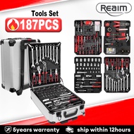 REAIM 187Pcs Tools Set For Motorcycle/car Socket Wrench Set Heavy Duty Tools Box Set Original