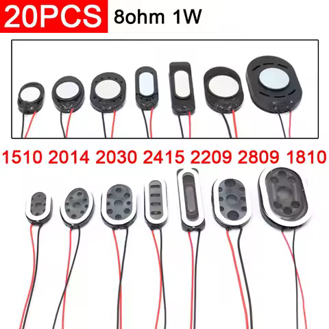 20pcs 8R 1W 8 ohm 1 watt 8Ω Speaker phone tablet micro speaker 1510 2014 2030 2415 2209 2809 1810 sm