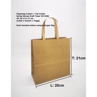 10 PCS Paperbag SOS L Brown 20x9x21 cm + Flat Brown Strap
