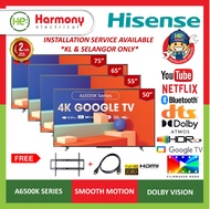 (OFFER!!) HISENSE 50" 55" 65" 75" 4K UHD Google TV A6500K Series Free HDMI + Bracket 50A6500K / 55A6