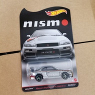 Hot Wheels RLC Nissan Skyline GT-R R34 BNR34 SILVER CHROME NISMO