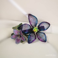 High-End Ethnic Style Supply Disk Shipping Retro Live Original Design Yinghua Spring Clip Jewelry Ha