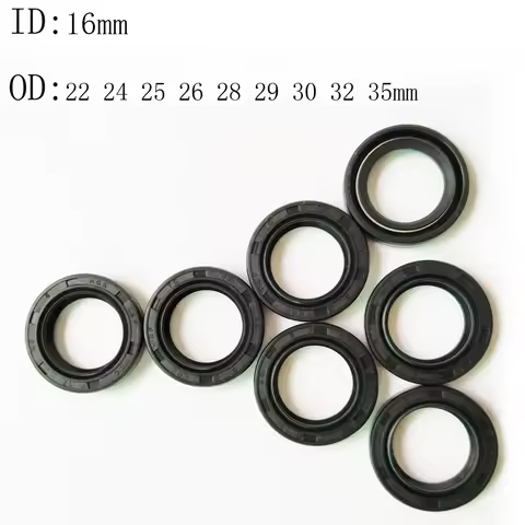 4 5PCS 16X22X4 16X24X5 16X26X6 16X28X7 16X29X7 16X30X8 16X35X10MM NBR Shaft Skeleton Oil Seal TC Nit