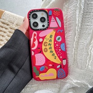 《KIKI》Original glitter CASE.TIFY banana Phone Case for iphone 14 14pro 14promax 12 12ProMax 13promax 13 case High-end shockproof hard case Cute Fruit iPhone 11 case Cartoon Fresh Fruit Salad Official New Design Style Pink