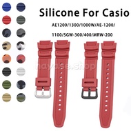18mm for Casio AE1200/1300/1000W/AE-1200/1100/SGW-300/400/MRW-200 Silicone Watch Band Bracelet for R