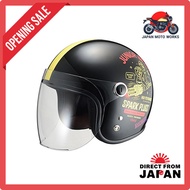 【RIDEZ】 Jr SPARK PLUGS Jet Helmet Bike Black/Ivory Kids (53-54cm) Motorcycle Helmet Jet with Open/Cl