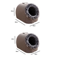 Pet Scratchproof Kennels House Bed Enclosed Plush Pet Kitten Nest Warm Soft Pet Cave Kennel Deep Sle