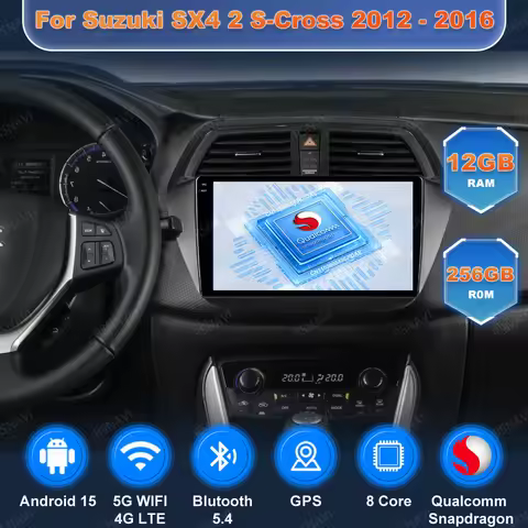Car Radio Andoird 15 For Suzuki SX4 2 S-Cross 2012 - 2016 Navigation BT GPS Viedo Player DSP Autorad