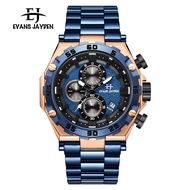 Jam Tangan Evans Jayden Jam Tangan Pria EJ 9840 Rantai Stainless Steel Chronograph Kaca Sapphire Wat