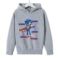 Sonic The Hedgehog Hoodie เสื้อกันหนาวพร้อมกระเป๋าสำหรับเด็กชายหญิง2022ใหม่การพิมพ์ดิจิตอลเสื้อกันหนาวเด็กเด็กชายและเด็กหญิง Autumn